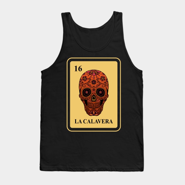 Mexican La Calavera lottery traditional Sugar Skull Tank Top by FunnyphskStore